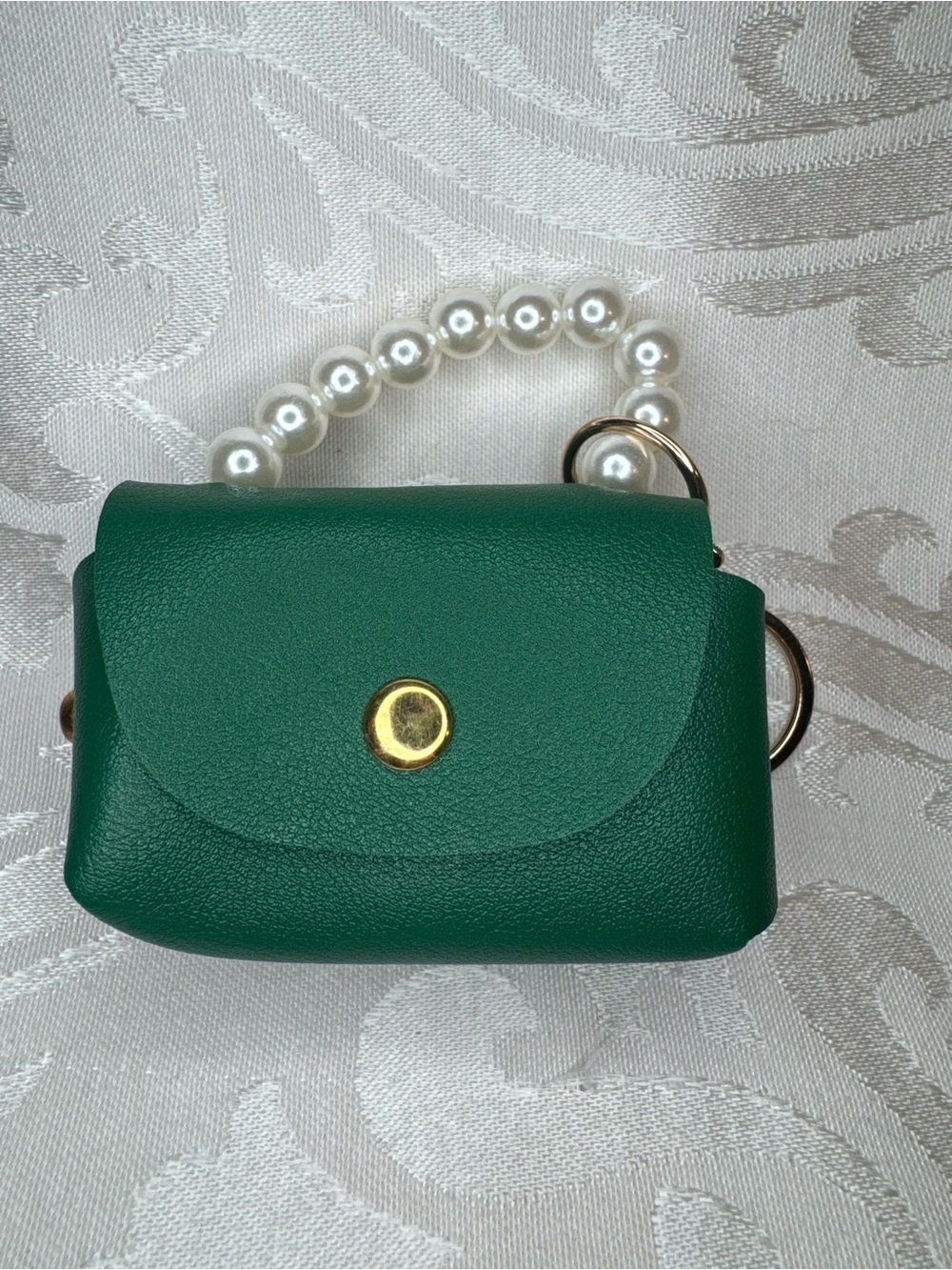 New Green Pearl-Handle Mini Bag Keychain bag charm